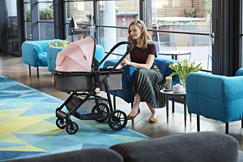 Kinderkraft Carrito Bebé 3 en 1 JULI, Silla de Paseo, Silla Coche, Capazo, Rosa