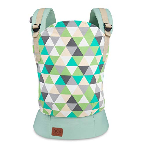 Kinderkraft Mochila Portabebé NINO, Ergonómica, Multiposición, 20 kg max., Menta