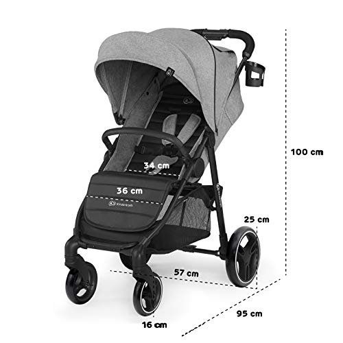 Kinderkraft Silla de Paseo GRANDE CITY, Ajustable, Accesorios, Hasta 15 kg, Negro