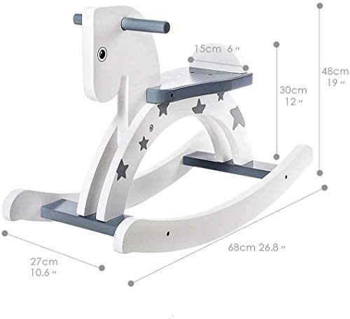 Labebe Caballito Balancin Bebé, Caballito Madera Con Estrellas Grises Para Niño De 1-3 Años, Turnraise Balancin/Caballo Balancin Bebé/Caballito Balancin Madera/Caballito Juguete/Columpio Balancin Bebé/Balancin Infantil/Sillon Balancin Niño…
