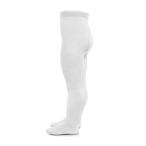 LaLoona Leotardos bebe Pack 2 Ud. - Medias elásticas para bebé niña y niño con cintura ancha y alto contenido de algodón - 50/56 (0-3 meses) - blanco