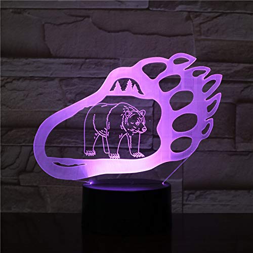 Lámpara De Escritorio Con Control Táctil Y Control Remoto Led 3D Lámpara De Escritorio Con Forma De Palma De Oso Luz De Noche 16 Colores Cambio De Luz De Noche Para Niños Para Dormir