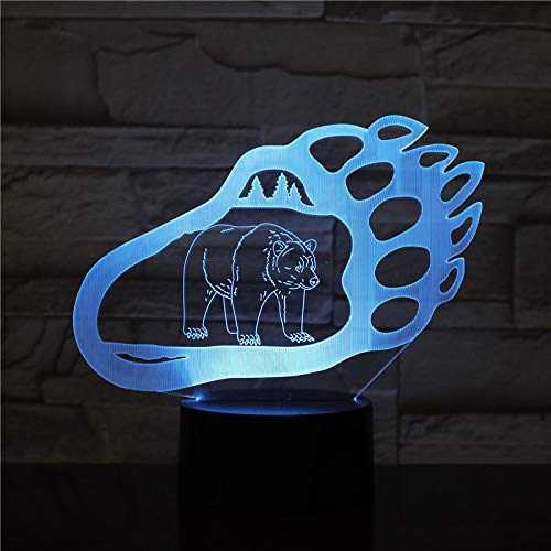 Lámpara De Escritorio Con Control Táctil Y Control Remoto Led 3D Lámpara De Escritorio Con Forma De Palma De Oso Luz De Noche 16 Colores Cambio De Luz De Noche Para Niños Para Dormir