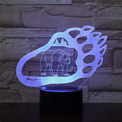 Lámpara De Escritorio Con Control Táctil Y Control Remoto Led 3D Lámpara De Escritorio Con Forma De Palma De Oso Luz De Noche 16 Colores Cambio De Luz De Noche Para Niños Para Dormir