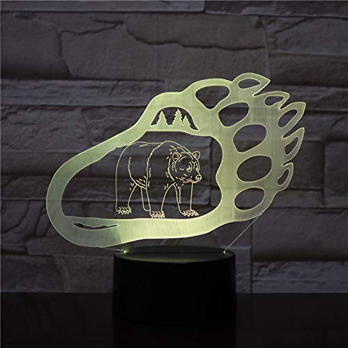 Lámpara De Escritorio Con Control Táctil Y Control Remoto Led 3D Lámpara De Escritorio Con Forma De Palma De Oso Luz De Noche 16 Colores Cambio De Luz De Noche Para Niños Para Dormir