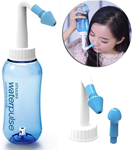 Lavado Nasal,Worsendy Limpiador Nasal,Botella de lavado nasal Yoga Nasal 300ml,Irrigación Nasal alérgica Tratamiento Para Adultos & Niños- Botella para limpieza de nariz