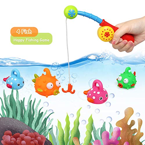 LEADSTAR Juguetes de Baño para Bebé,15PCS Juguetes Bañera Flotante con Juegos de Pesca para Bebe Niños Agua Piscina Baño Playa Regalo Bueno de Cumpleaños Navidad