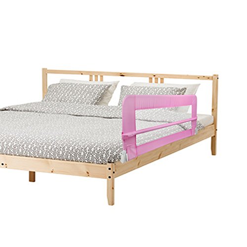 Leogreen - Barandilla de Seguridad para Cama de Bebés y Niños Pequeños, Barrera de Cama Plegable, 1,02 Metro(s), Rosado, Material: Tela de nylon