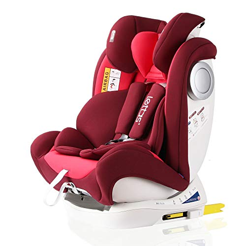 LETTAS Silla de coche Isofix grupo 0+1/2/3 (0-36 kg, desde los 0 meses hasta los 12 años) ECE R44/04