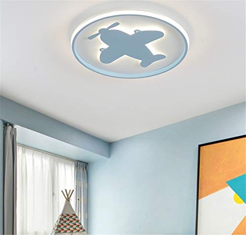 LHY LOFT Aviones LED Infantil Plafón,Infantil Lámpara De Techo,Infantil Habitación Plafón,El Modelado Lateral Glow Diseño Lámparas Decorativas,Azul