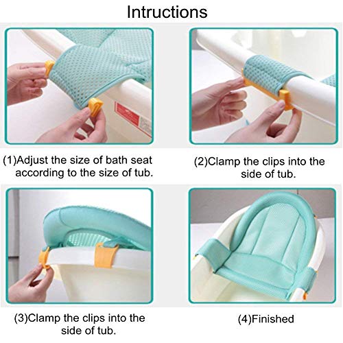 LINNUO Asiento Baño del Bebé Accesorios de Baño Recién Nacido Hamaca de Baño Red de Soporte para Bañera Baño de Seguridad Bebé (Verde)