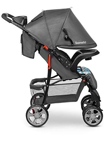 Lionelo Emma Plus - Cochecito de bebé ligero y moderno, pequeño, con posición reclinada, plegable (Blue Scandi)