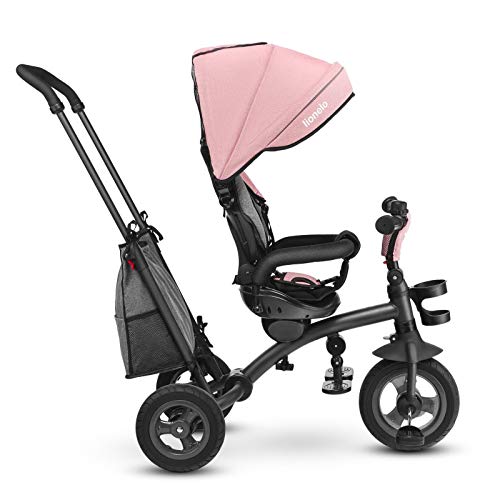 Lionelo LO-TRIS CANDY ROSE/GREY Tris - Triciclo para niños a partir de 1 año (11 kg), color rosa