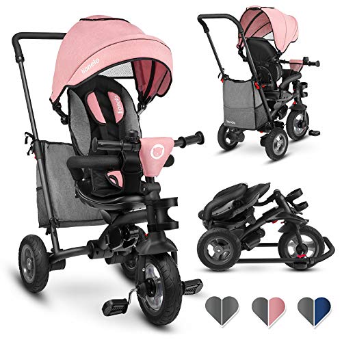 Lionelo LO-TRIS CANDY ROSE/GREY Tris - Triciclo para niños a partir de 1 año (11 kg), color rosa