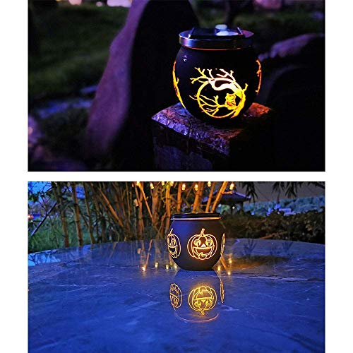 Luces solares de decoración navideña Navidad Halloween Botella de vidrio Lámpara colgante Lámpara de jardín impermeable Lámpara de modelado Venta al por mayor Luces de calabaza ligeras Accesorios de