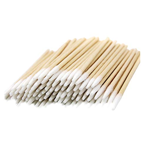 Lurrose 400pcs Cabeza puntiaguda Algodón de madera Bastoncillos Microblading Bastoncillo de algodón Maquillador Aplicador Joyas Palos limpios Brotes Consejos (2 tamaño: 7 y 10 cm)