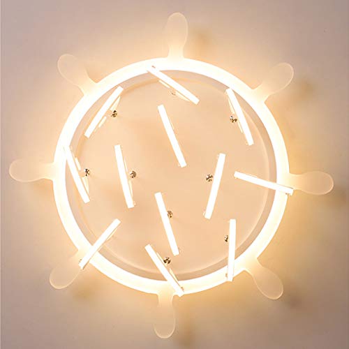 Luz De Techo Para Niños Lámpara De Techo LED Moderna Barco Pirata Diseño Creativo Regulable Con Control Remoto Para Dormitorio Sala De Estar Niñas Niños Comedor Estudio Araña,40cm/30W