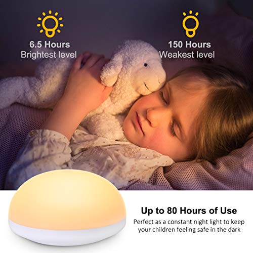 Luz Nocturna LED Iseebiz,Lámpara de Mesilla de Noche Lámparas Habitación Bebé Recargable Resistente a Caída Portátil USB Recargable