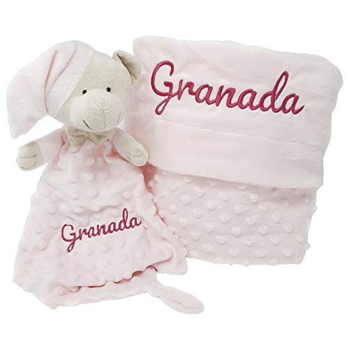 MabyBox Velvet DouDou | Canastilla Bebé Personalizada | Cesta Regalo Recién Nacido | Set Bebe Recién Nacido Personalizado (Rosa)