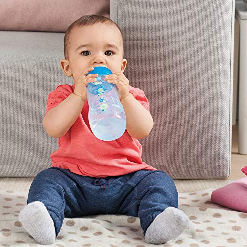 MAM Baby Bottle - Juego de biberones a partir de 4 meses Easy Active de 330 ml con tetina de tamaño 2 y MAM Trainer con tetina de tamaño 4, antigoteo y pico para beber suave