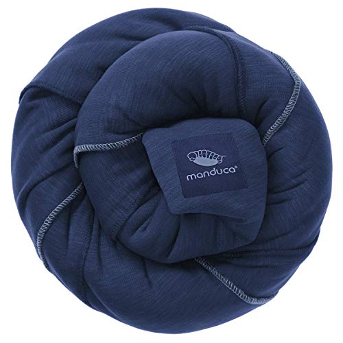 Manduca 255-100-20-000 - Pañuelo portabebés elástico (100% algodón orgánico, con 3 instrucciones para recién nacidos y bebés a partir del nacimiento, 540 g), color azul vaquero