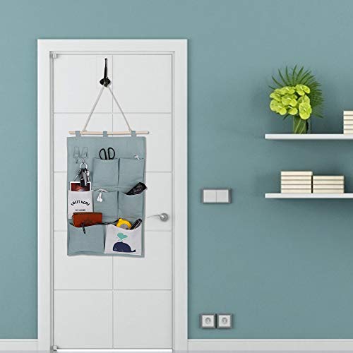 MaoXinTek Bolsa de Almacenamiento para Colgar en la Pared Creativa Plegable Tela de Lino de Algodón Organizadores para el Baño del Dormitorio 2 Piezas