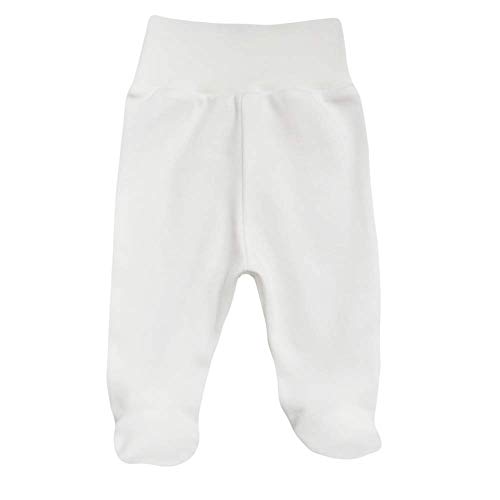 MEA BABY - Pantalones unisex para bebé con pie de algodón orgánico 100%, pack de 3 unidades. Peto para bebé con pie. Pantalones de bebé con pie para niña, con pies. Niñas 62 cm