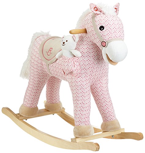 Milly Mally Pony - Mecedora Caballo Balancín de juguete con efectos de sonido oso de peluche, color rosado