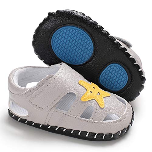 Miyanuby Zapatos Bebe Niño Sandalias Verano Zapatilla de Deporte Casual Suela Suave Antideslizante Primeros Zapatos para Bebés Niños 0-6 Meses, 6-12 Meses, 12-18 Meses