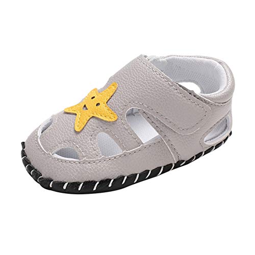 Miyanuby Zapatos Bebe Niño Sandalias Verano Zapatilla de Deporte Casual Suela Suave Antideslizante Primeros Zapatos para Bebés Niños 0-6 Meses, 6-12 Meses, 12-18 Meses