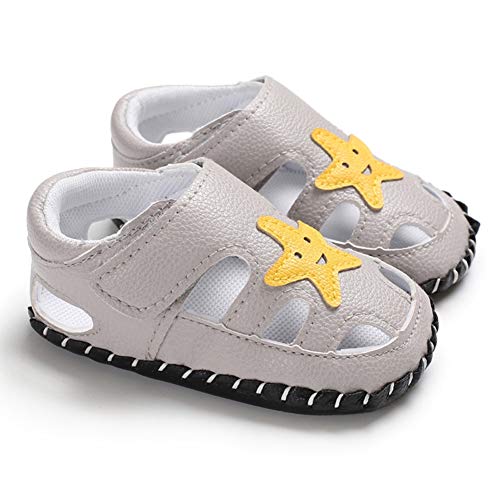 Miyanuby Zapatos Bebe Niño Sandalias Verano Zapatilla de Deporte Casual Suela Suave Antideslizante Primeros Zapatos para Bebés Niños 0-6 Meses, 6-12 Meses, 12-18 Meses