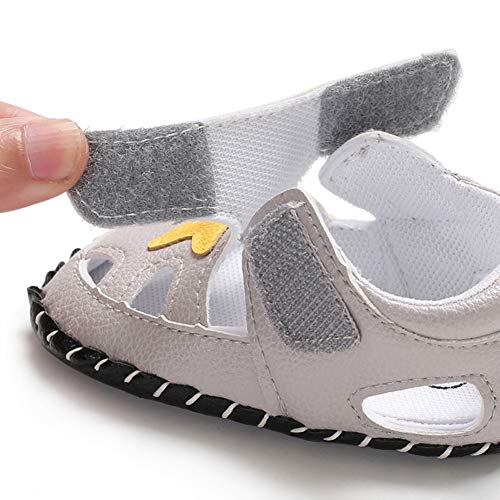 Miyanuby Zapatos Bebe Niño Sandalias Verano Zapatilla de Deporte Casual Suela Suave Antideslizante Primeros Zapatos para Bebés Niños 0-6 Meses, 6-12 Meses, 12-18 Meses