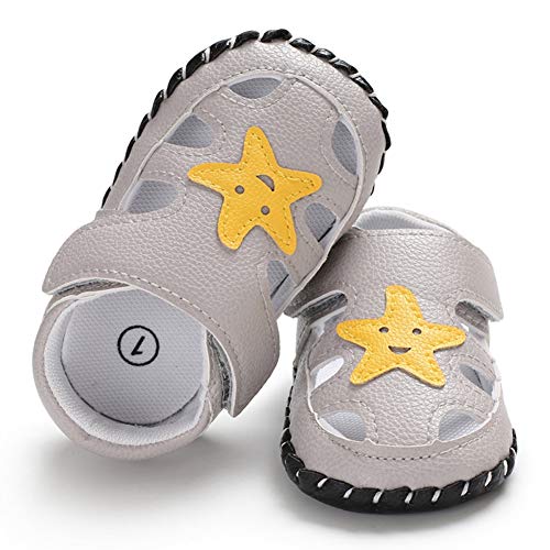 Miyanuby Zapatos Bebe Niño Sandalias Verano Zapatilla de Deporte Casual Suela Suave Antideslizante Primeros Zapatos para Bebés Niños 0-6 Meses, 6-12 Meses, 12-18 Meses