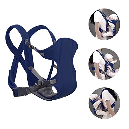 Mochila Portabebés Ergonómica,Xiuyer Múltiples Posiciones Baby Carrier Ajustable Porta Bebé para Recién Nacidos y Bebés(Azul Oscuro, 3.5-15 kg)