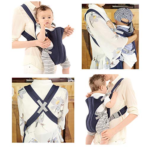 Mochila Portabebés Ergonómica,Xiuyer Múltiples Posiciones Baby Carrier Ajustable Porta Bebé para Recién Nacidos y Bebés(Azul Oscuro, 3.5-15 kg)