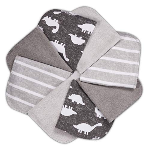 Momcozy Muselina Bebe, 8 Piezas Toalla Bebe de Algodón, Gasas para Bebes Suave, Juego de Toallas Baño, Servilletas de Tela, Toallas para Recién Nacido para Bebé, Niñas, Niños, 25x25cm, Gris