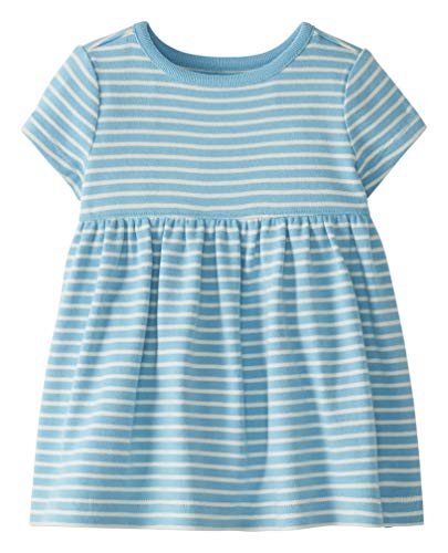 Moon and Back by Hanna Andersson Vestido de Punto Infant-and-Toddler-Playwear-Dresses, Turquesa Medio, 18-24 Months