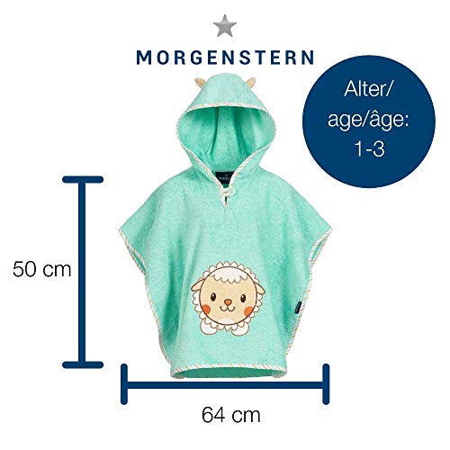 Morgenstern Poncho de algodón, 1-3 años, Turquesa