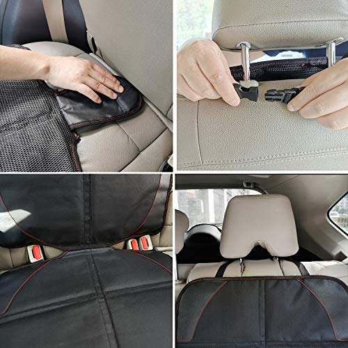 MORROLS Protector Asiento Coche, Protector Asiento Coche niños, Protector Asiento de Coche de Desde Manchas y Daños y Estera del Perro,Impermeable Limpieza Facil (Negro, 1 PACK)