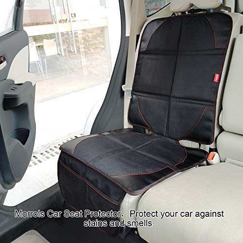 MORROLS Protector Asiento Coche, Protector Asiento Coche niños, Protector Asiento de Coche de Desde Manchas y Daños y Estera del Perro,Impermeable Limpieza Facil (Negro, 1 PACK)