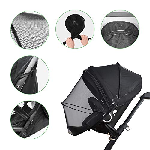 Mosquitera Carro Bebe Universal, para Silla Paseo,Cobertura Total,Malla Encriptada, con Cremallera