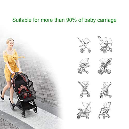 Mosquitera Carro Bebe Universal, para Silla Paseo,Cobertura Total,Malla Encriptada, con Cremallera