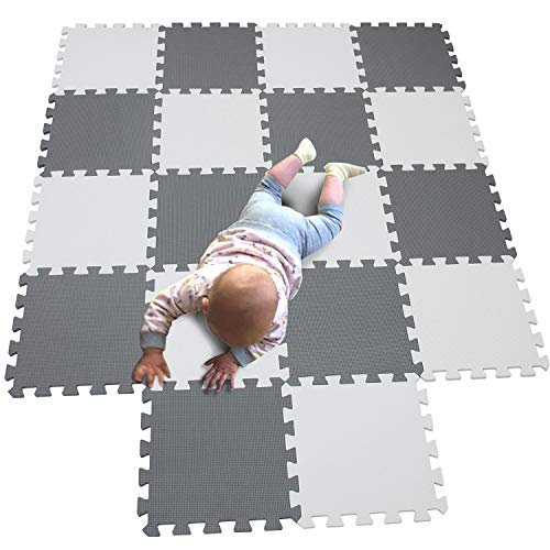 MQIAOHAM juego de enclavamiento juego de bebé tapetes para niños tapetes para niños foammats playmats estera del rompecabezas bebé 18 piezas niños tapete tapete tapete negro-gris 101112