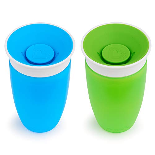 Munchkin Miracle 360° - Vaso antiderrames, azul/verde, 296 ml, 2 uds