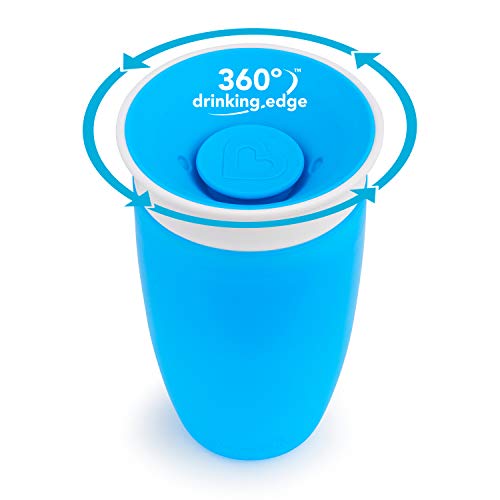 Munchkin Miracle 360° - Vaso antiderrames, azul/verde, 296 ml, 2 uds