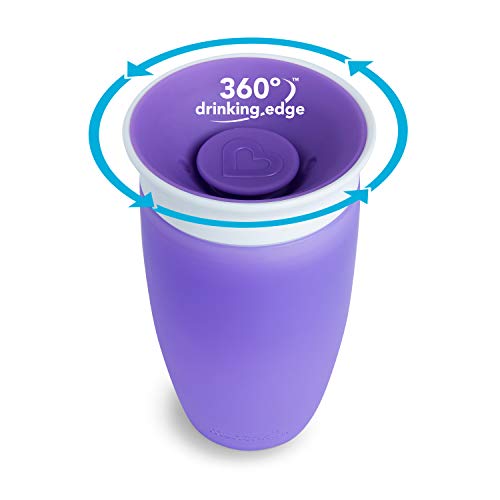 Munchkin Miracle 360° - Vaso antiderrames, morado/rosa, 296 ml, 2 uds