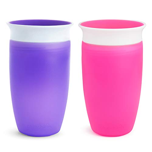 Munchkin Miracle 360° - Vaso antiderrames, morado/rosa, 296 ml, 2 uds