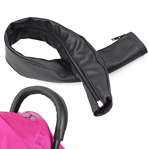 NATEE Funda Manillar Cerrado Funda protectora de neopreno barra de seguridad, Cubre asa cubre baranda cochecito (Negro)