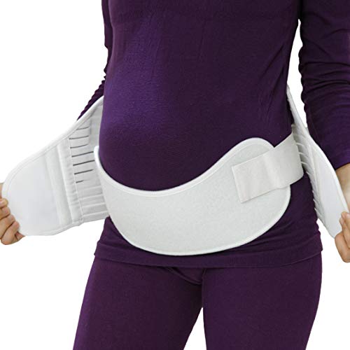 NEOtech Care Cinturón de Maternidad - Apoyo Durante el Embarazo - Banda para Abdomen/Cintura/Espalda, Faja de premamá para el Vientre - Marca (Negro, L)