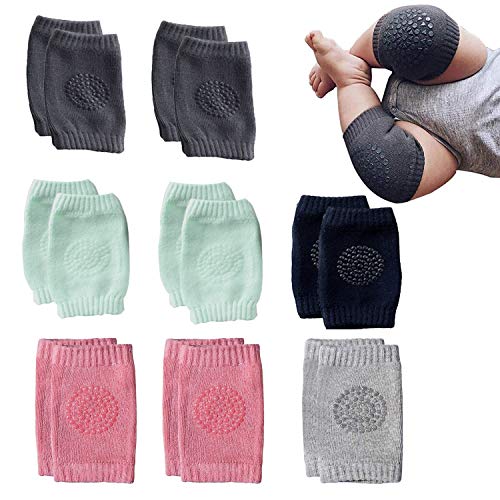 NEPAK 8 Pares Rodilleras Antideslizantes para Bebé Niño niña Rodilleras Ajustables Elásticas para Bebés de 6 a 24 Meses(Unisex)